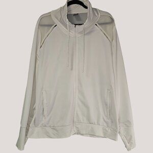 C9 by Champion White Full-Zip Jacket Mesh Back Mock Neck Womens Size XXL